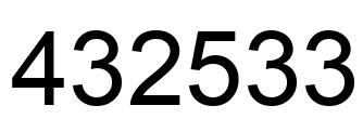 Number 432533 black image