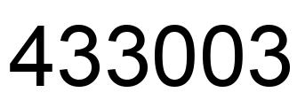 Number 433003 black image