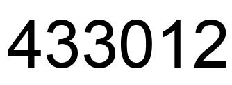 Number 433012 black image