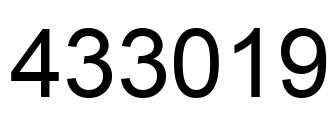 Number 433019 black image