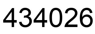 Number 434026 black image