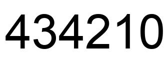 Number 434210 black image