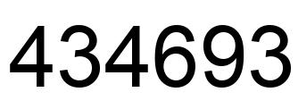 Number 434693 black image