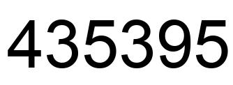 Number 435395 black image