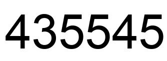 Número 435545 imagen negro