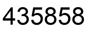 Number 435858 black image