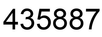 Number 435887 black image