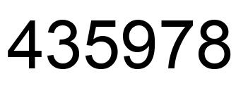 Number 435978 black image