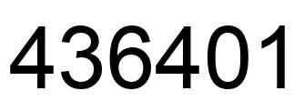 Number 436401 black image