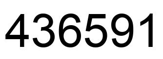 Number 436591 black image