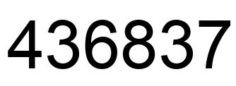 Number 436837 black image