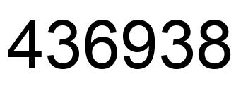 Number 436938 black image