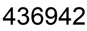 Number 436942 black image