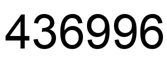 Número 436996 imagen negro