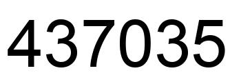 Number 437035 black image
