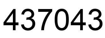 Number 437043 black image