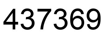 Número 437369 imagen negro