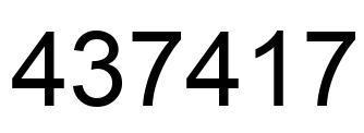 Number 437417 black image