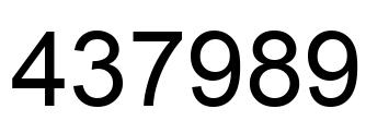 Number 437989 black image