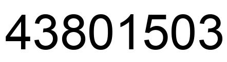 Number 43801503 black image