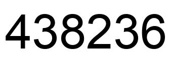 Number 438236 black image