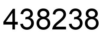 Number 438238 black image