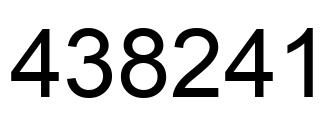 Number 438241 black image