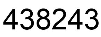 Number 438243 black image