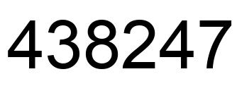 Number 438247 black image