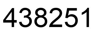 Number 438251 black image