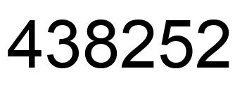 Number 438252 black image