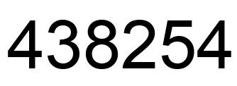 Number 438254 black image
