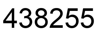 Number 438255 black image