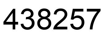 Number 438257 black image