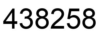 Number 438258 black image