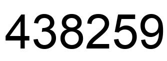 Number 438259 black image