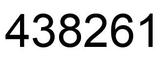 Number 438261 black image