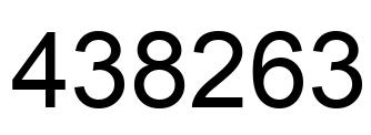 Number 438263 black image