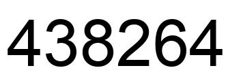 Number 438264 black image