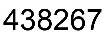 Number 438267 black image
