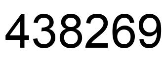 Number 438269 black image