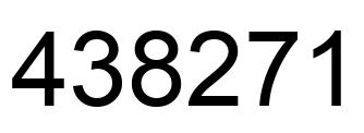 Number 438271 black image