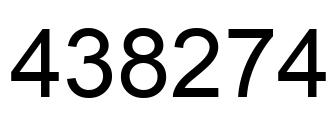 Number 438274 black image