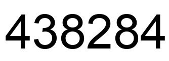 Number 438284 black image