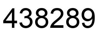 Number 438289 black image