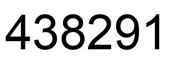 Number 438291 black image