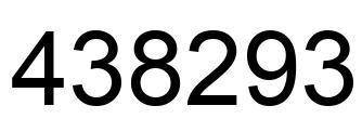 Number 438293 black image