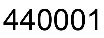 Number 440001 black image