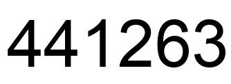Number 441263 black image