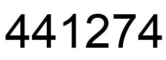 Number 441274 black image
